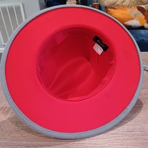 Gray with red bottom fedora